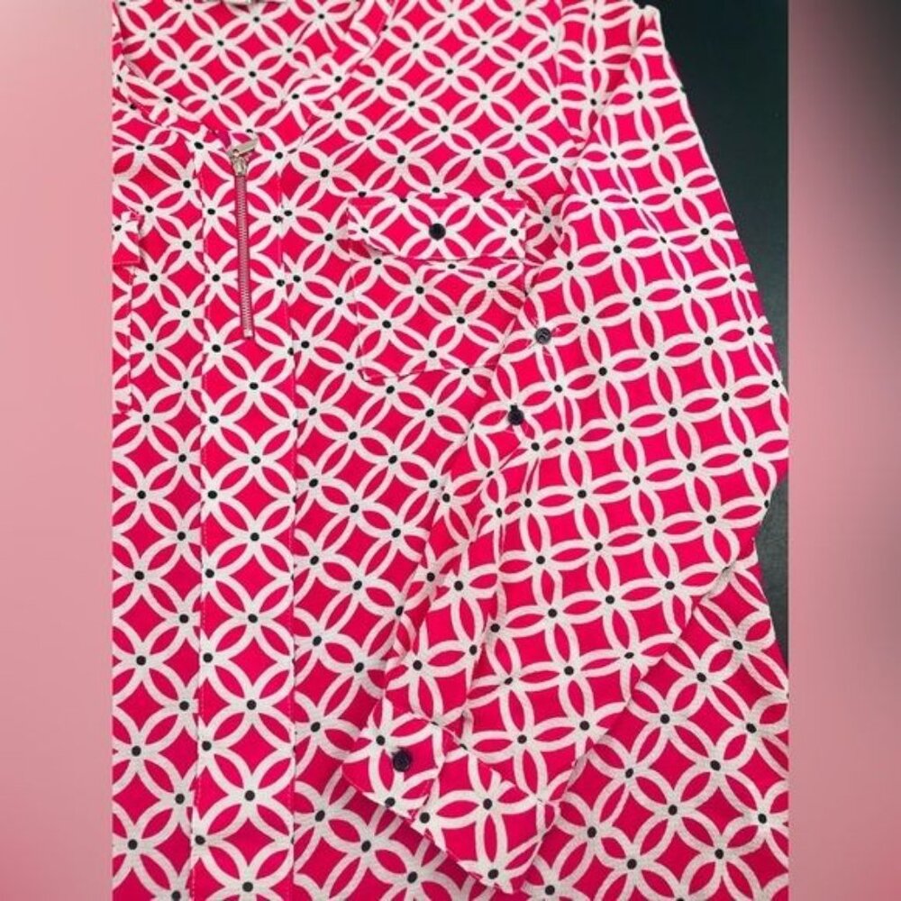 STUDIO WORKS Woman 2X Blouse Pink Front ZIP & 2 Pocket - Picture 11 of 15